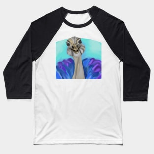 Colorful ostrich drawing Baseball T-Shirt